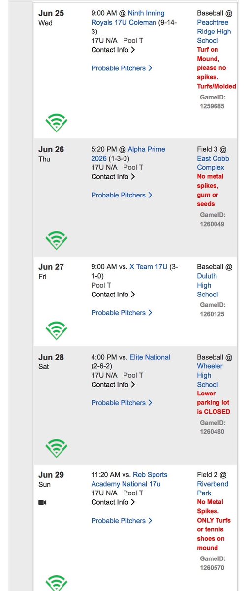 Ready to compete in the WWBA. Here is my schedule while I’m there.