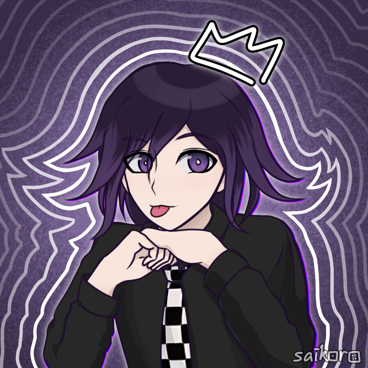 3aikor9's tweet image. happy (late) birthday ouma 💜🍇🐀 #danganronpa #kokichiouma