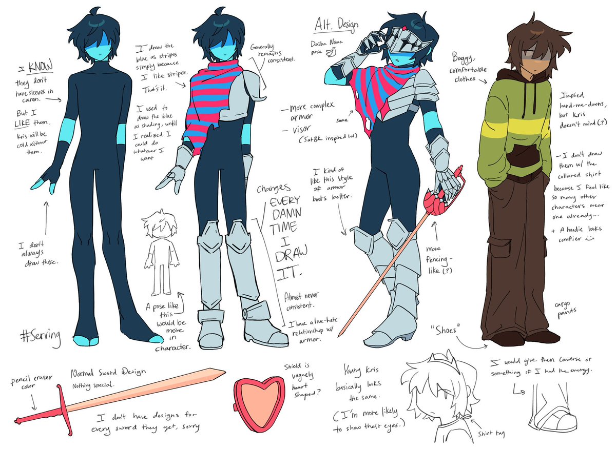 reposting my kris and noelle refs because i can #deltarune