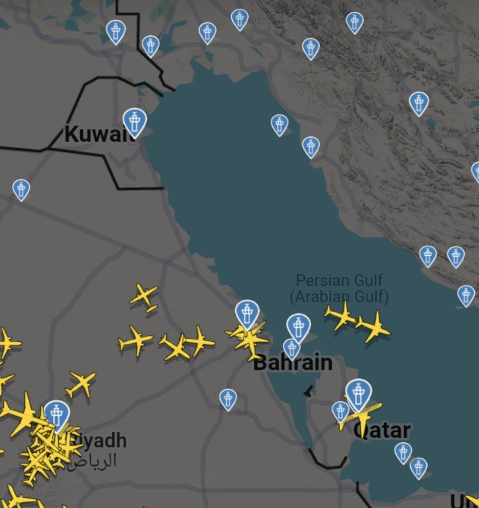aveonews's tweet photo. Following Iran’s missile strike on the U.S. Al-Udeid base, Qatar, and Iraq temporarily closed their airspace, causing major flight diversions, while the UAE, Bahrain and Kuwait have since reopened their skies, and Saudi airspace remains open with flights operating normally. #avgeek