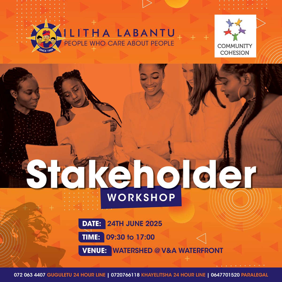 IlithaLabantu's tweet image. @IlithaLabantu and @communitycohes1 will host the ILCC Workshop tomorrow at Workshop 17, V&A Waterfront. The workshop brings together frontline organisations in violence prevention to strengthen collaboration, improve service delivery and shape inclusive policy.