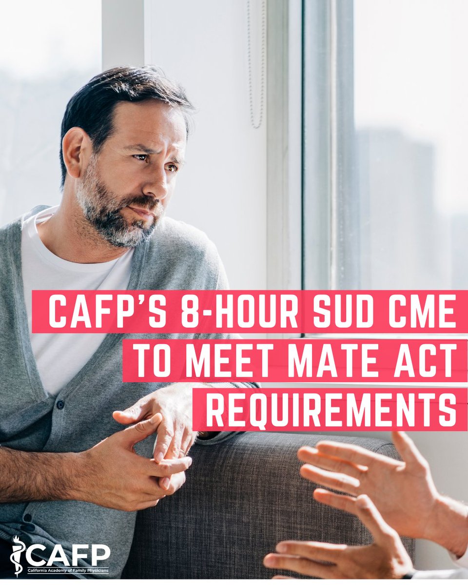 Attention DEA registrants: To comply with the MATE Act, all new and renewing registrants must complete 8 hours of training on treating opioid and substance use disorders.

Get trained. Stay compliant. Make a difference.

education.familydocs.org/content/8-hour…