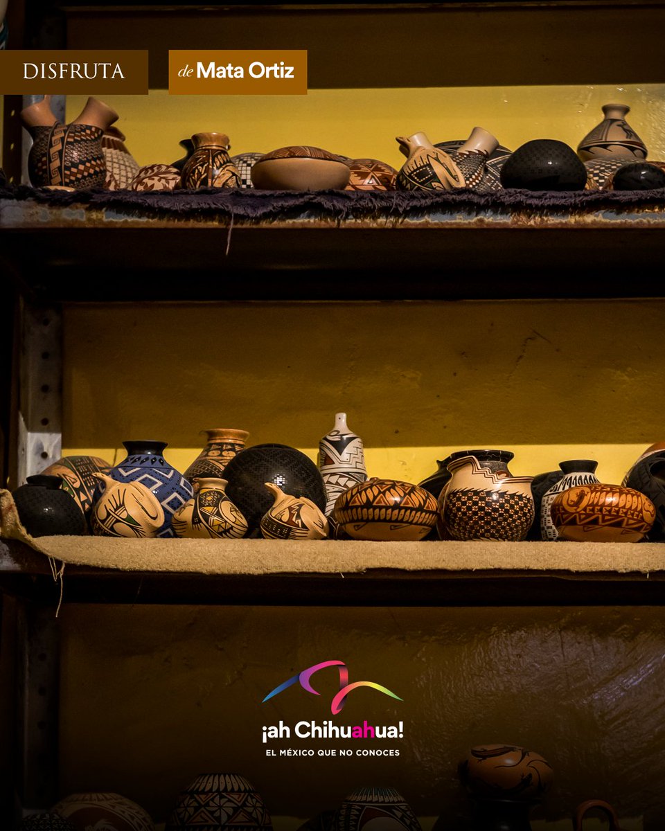 Admira la sofisticación y el legado cultural de la artesanía de Mata Ortiz. Expresión artística que ha revitalizado esa comunidad. Cada pieza de cerámica es una reinterpretación  fiel del estilo Paquimé. Técnica desarrollada por Juan Quezada C. En base a fragmentos arqueológicos.