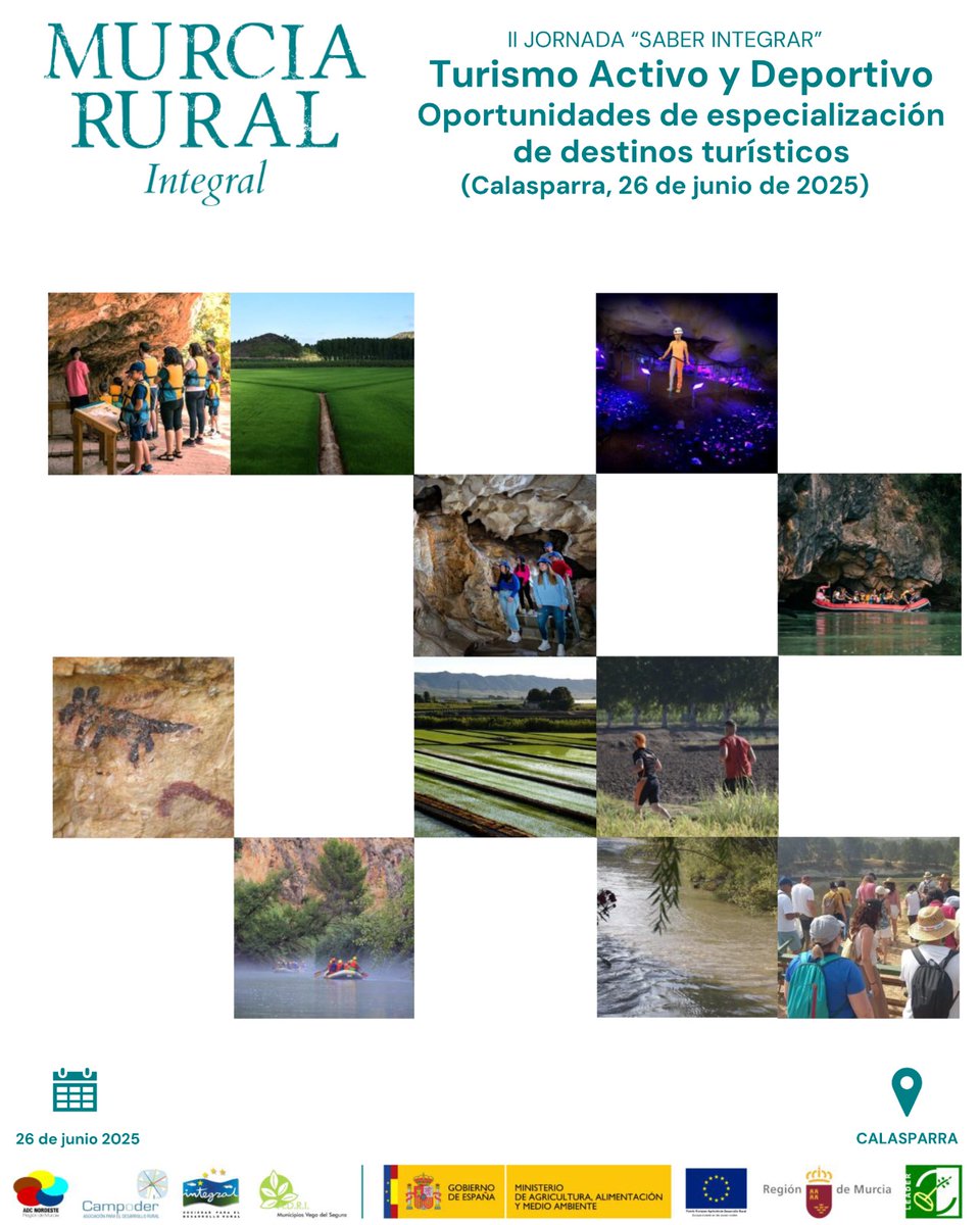 El próximo 26 de junio
en Calasparra 

Jornada
«Turismo Activo y Deportivo: oportunidades de especialización de destinos turísticos».

Info  

integral.es/jornada-turism…