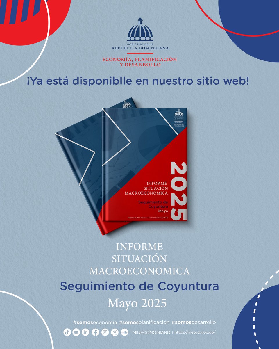 📈 En mayo de 2025, RD recibió US$ 985.5 millones en remesas (+11.1 % interanual). Acumulado enero-mayo: US$4,903 millones (+11.9 %). De EE. UU. procede el 83.1 %. Fuente: Ministerio de Economía. 
#RemesasRD
🔗 mepyd.gob.do/ministerio-de-…