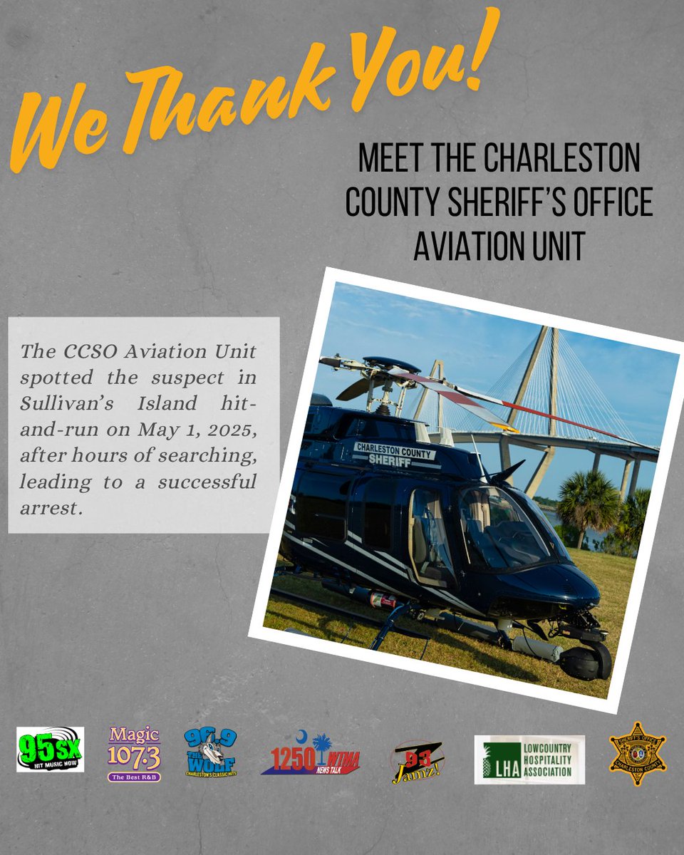 1073Magic's tweet image. Lowcountry Hospitality Assoc. &amp;amp; Chas County Sheriff's Office are joining forces for the 'We Thank You' Campaign. Here are the May Winners.
