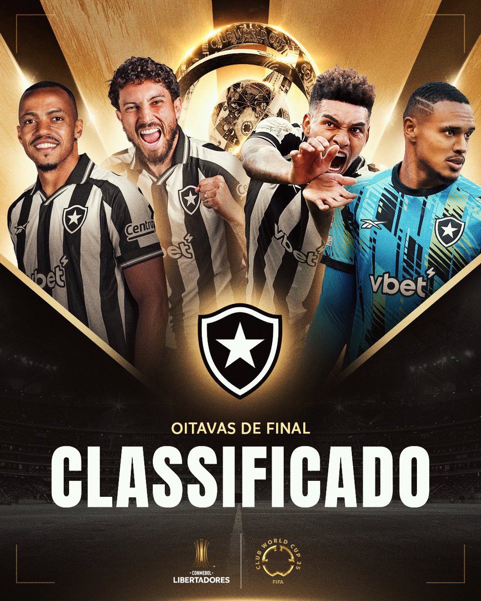CONMEBOL Libertadores (@libertadoresbr) on Twitter photo 🔥 TIME TO SET FIRE!
🇧🇷🖤 É o <a href="/Botafogo/">Botafogo F.R.</a>! O atual campeão da CONMEBOL #Libertadores está nas Oitavas da <a href="/FIFACWC/">FIFA Club World Cup</a>. 🔥 TIME TO SET FIRE!
🇧🇷🖤 É o <a href="/Botafogo/">Botafogo F.R.</a>! O atual campeão da CONMEBOL #Libertadores está nas Oitavas da <a href="/FIFACWC/">FIFA Club World Cup</a>.