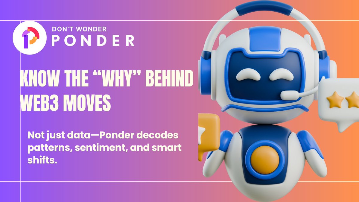 Chucksy30's tweet image. Web3 Isn’t Lacking Data. It’s Lacking Understanding.
Why @Ponder_One is the smartest tool in the room. 

A thread for traders, builders, and Web3 thinkers 🧵👇

#PonderOne #WeGetIt #PNDR