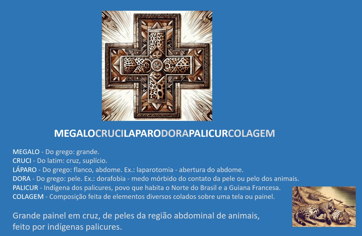 gilbertohira's tweet photo. #palindromo 

MEGALOCRUCILAPARODORAPALICURCOLAGEM

Grande painel em cruz, de peles da região abdominal de animais, feito por indígenas palicures. https://t.co/W7eWfKYHEZ