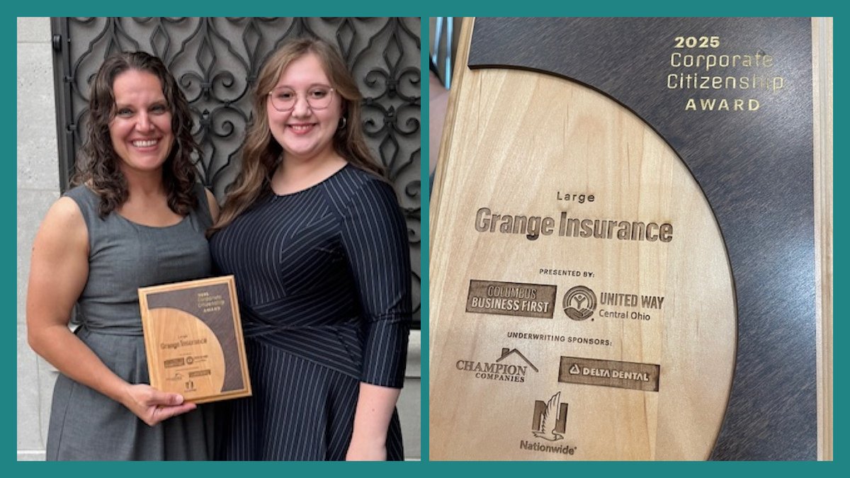 Being named a Corporate Citizenship Award honoree by <a href="/columbusbiz1st/">Columbus Business First</a>  reflects the passion our associates bring to serving our communities every day. #GrangeGives #LifeAtIntegrity

Read more in our newsroom: grangeinsurance.com/news/2025/corp…
