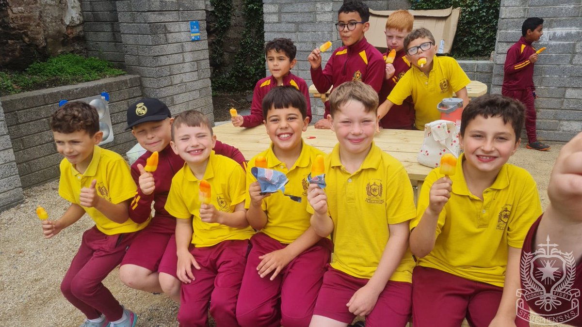 Miss Byrne's 2nd Class enjoyed some ice lollies in our outdoor classroom last week after completing 6 weeks of swimming! 🏊‍♂️😊 Well done to all the boys!