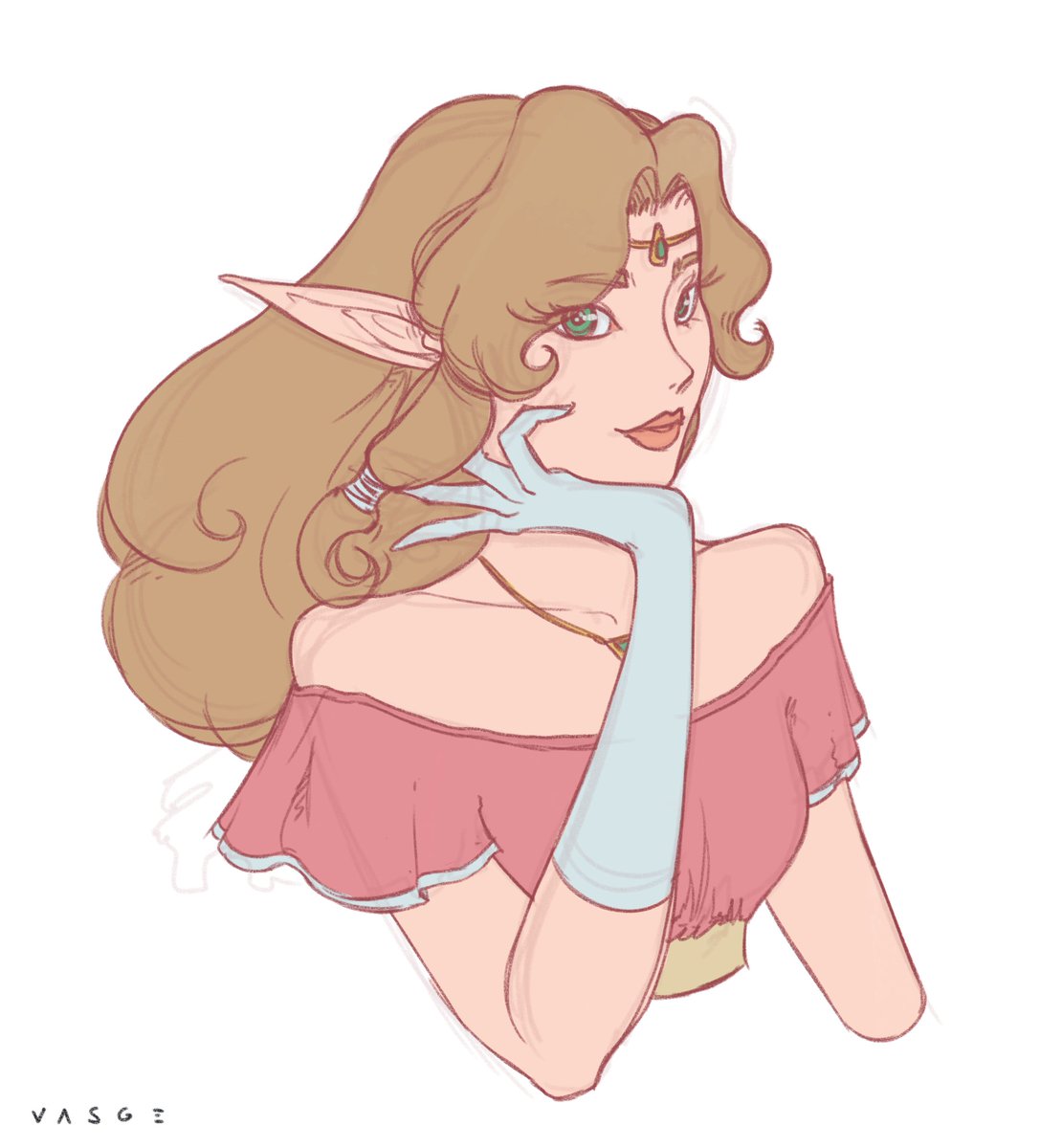 vassssge's tweet image. Princess Zelda sketch to celebrate 21K Subs on YouTube!