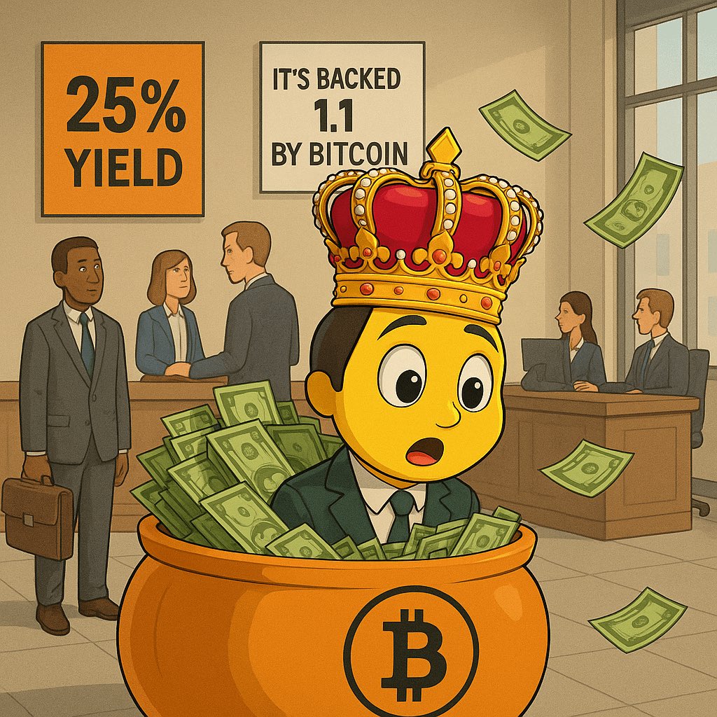 🧵 I thought all stablecoins were the same… until I saw a Bitcoin-backed one paying 25% APY.

At first, I thought it was a joke.

But then I looked deeper, and what I found changed how I see stablecoins in crypto.

Let me put you on.👇