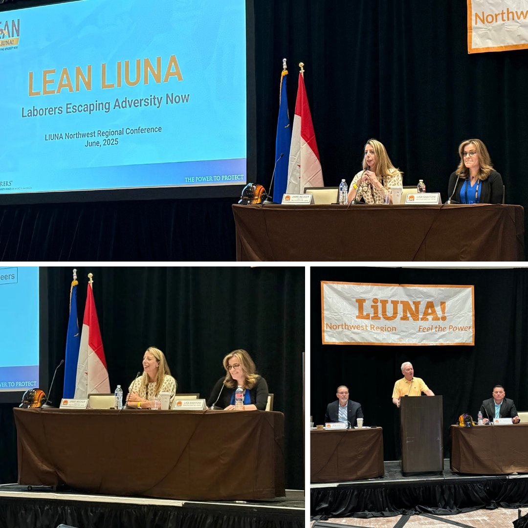 LHSFNA's tweet photo. It’s been a great day at the Northwest Regional Conference. The LHSFNA's Executive Director Lisa M. Sabitoni and Director of Health Promotion Jamie Becker participated in a panel about mental health and well-being, which featured a discussion on LEAN LIUNA. https://t.co/8rPKHYaLAe