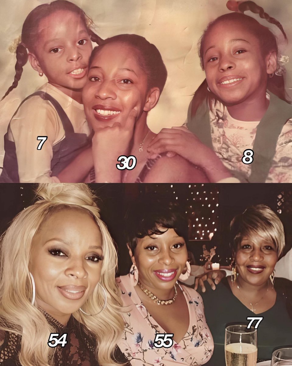 Mary J Blige, her mother &amp; sister 😍         
Then &amp; Now! 🖤