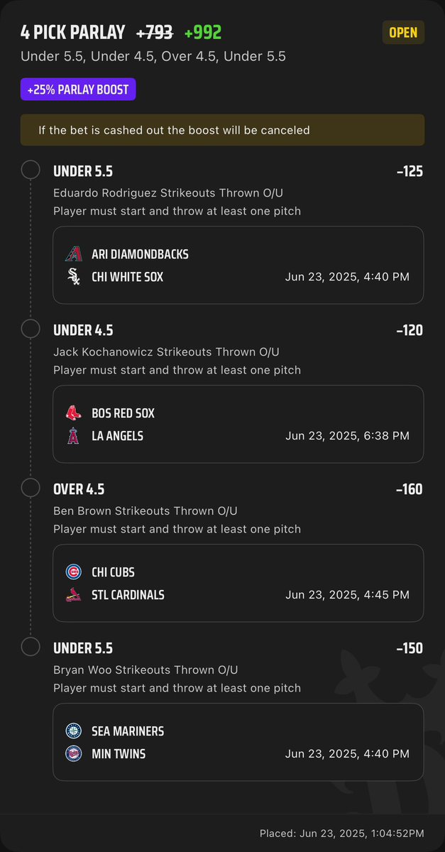 BuddhaCapper's tweet image. Put together a parlay piece from some projects and picks from @DFSnDONUTS and used some @MySpariEdge optimizers. Placed on DK and used the boost. 

Want access to sports data and EV optimizers for your own picks checkout 
MySpariedge.com Use code Buddha at checkout.

#mlb…