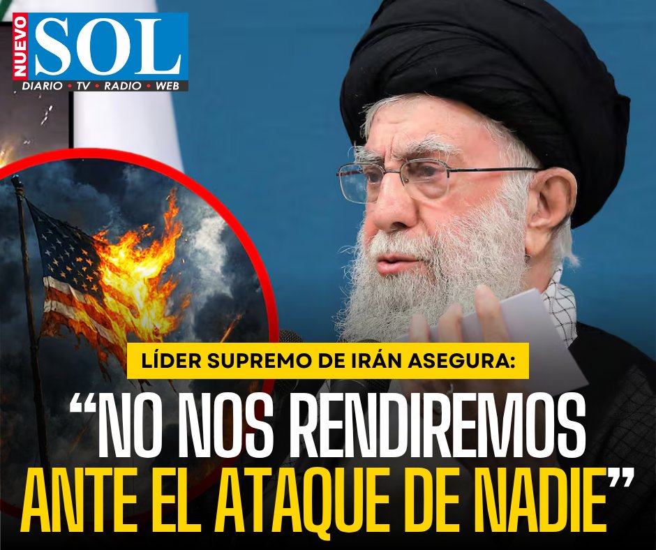 📰 LÍDER SUPREMO DE IRÁN ASEGURA QUE “NO SE RENDIRÁN ANTE NINGÚN ATAQUE” Y PUBLICA UNA FOTO DE LA BANDERA DE ESTADOS UNIDOS EN LLAMAS
✅ Tras atacar con misiles la base aérea estadounidense de Al Udeid en Qatar, el gobierno iraní advierte que no aceptará provocaciones