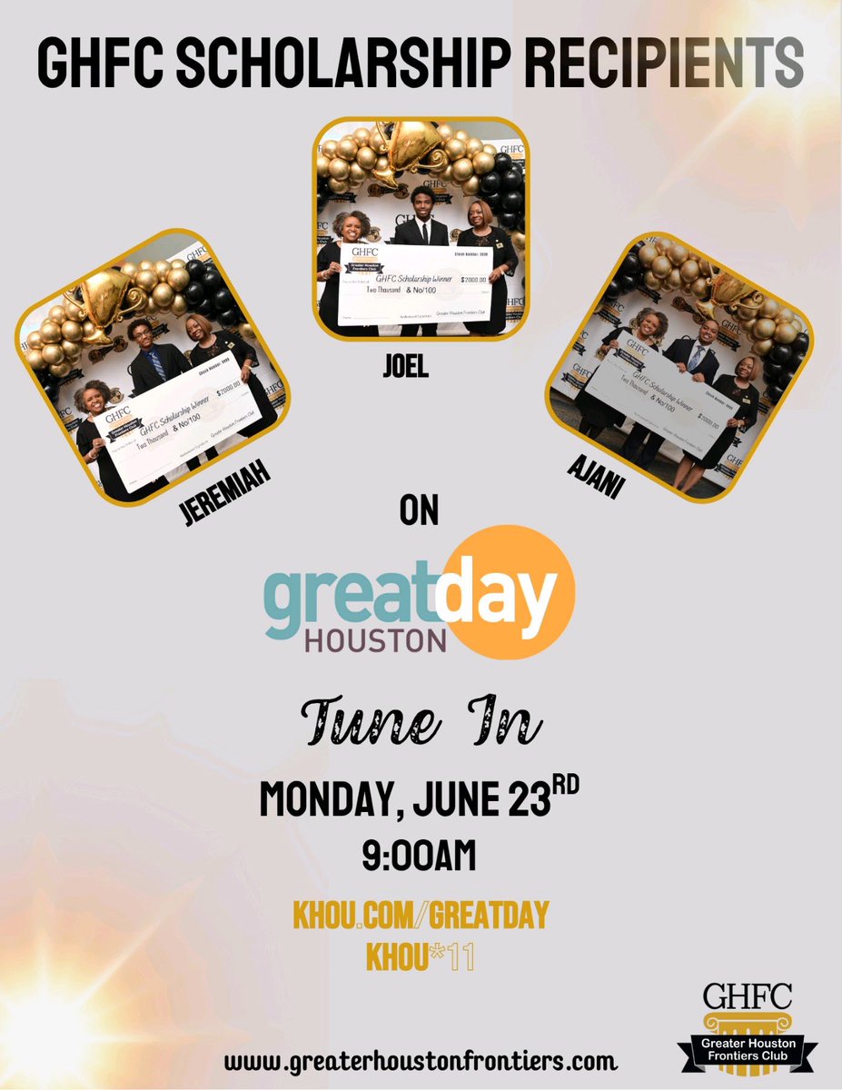 Huge Wunsche shoutout to our very own Jeremiah Lindsay for being recognized on Great Day Houston today as a recipient of the Greater Frontier Scholarship presented by Dr Glover! Way to go Jeremiah!