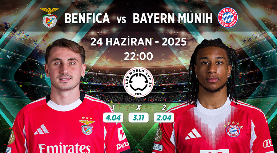 BelugaTR's tweet photo. #FIFA Kulüpler #DünyaKupası 3. Hafta maçında büyük karşılaşma! #Benfica - #BayernMünih maçına bahislerinizi hızlıca yapın! 🌟 Bu günkü en büyük #futbol maçında #enyüksekoranlar'la #sporbahisleri'nde kazanın! 💪

Bahis yap 🚀 https://t.co/ZCJOBqgjx3 https://t.co/8YdJl3e1NJ