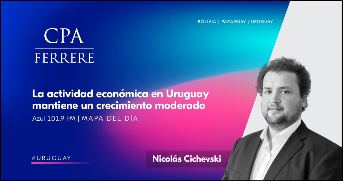 CPA FERRERE (@cpa_ferrere) on Twitter photo #URUGUAY
En diálogo con los periodistas <a href="/joseirazabal/">José Irazábal</a> y <a href="/SantiDiaz7/">Santiago Díaz</a> para Mapa del Día en <a href="/azulfmuy/">Azul FM 📻</a>, nuestro gerente senior, <a href="/ncichevski/">Nicolás Cichevski</a>, analizó el desempeño reciente y las perspectivas de la economía uruguaya.
🎧 Podés escuchar la nota completa aquí 👉 lnkd.in/dxaWWUuS #URUGUAY
En diálogo con los periodistas <a href="/joseirazabal/">José Irazábal</a> y <a href="/SantiDiaz7/">Santiago Díaz</a> para Mapa del Día en <a href="/azulfmuy/">Azul FM 📻</a>, nuestro gerente senior, <a href="/ncichevski/">Nicolás Cichevski</a>, analizó el desempeño reciente y las perspectivas de la economía uruguaya.
🎧 Podés escuchar la nota completa aquí 👉 lnkd.in/dxaWWUuS