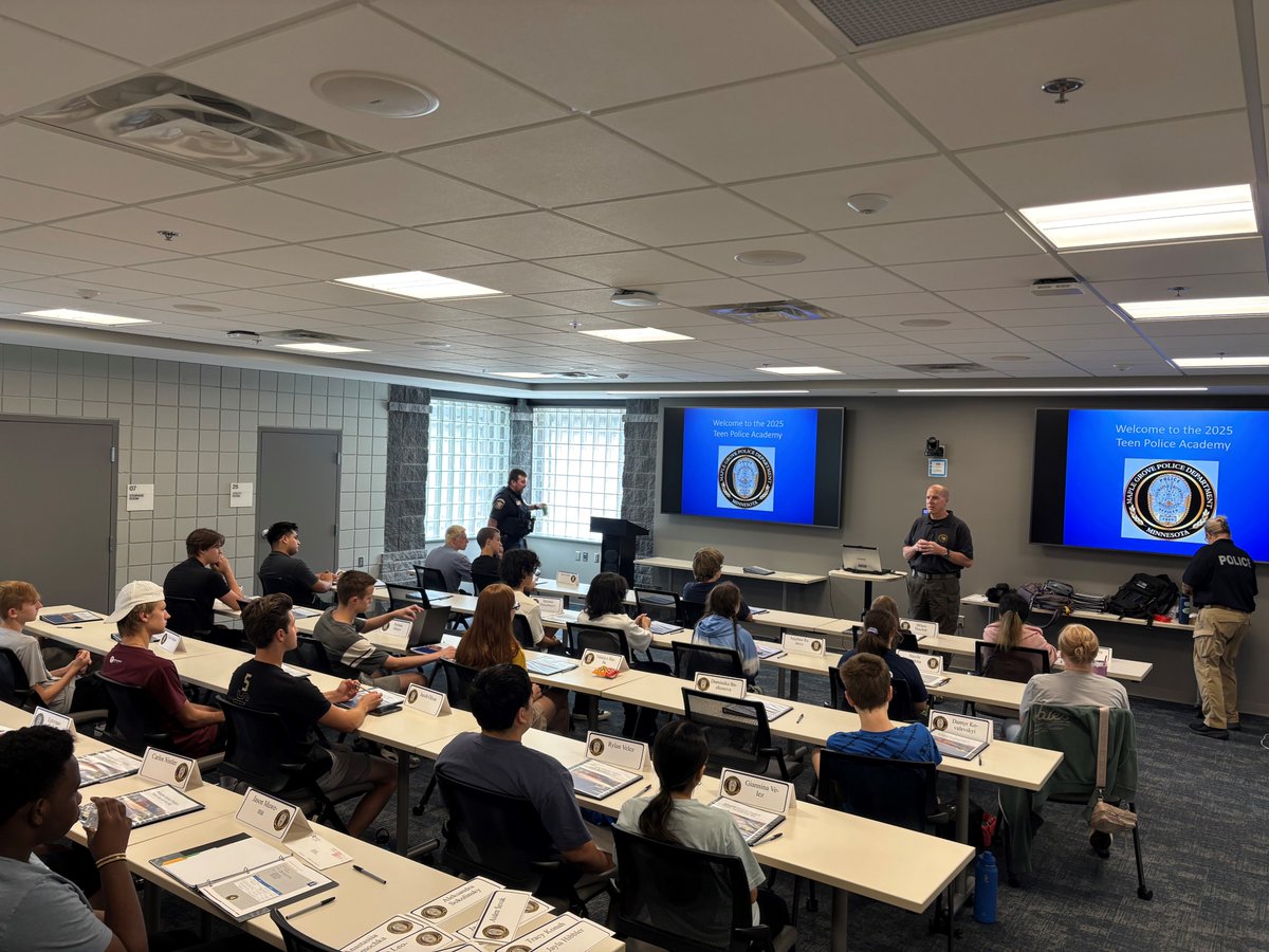 Twenty-eight teens kicked off their experience at the Maple Grove Police Department’s 2025 Teen Academy today!
Throughout the week, these students will get an inside look at what it’s like to serve and protect. They'll explore various areas of police work, including crime scene