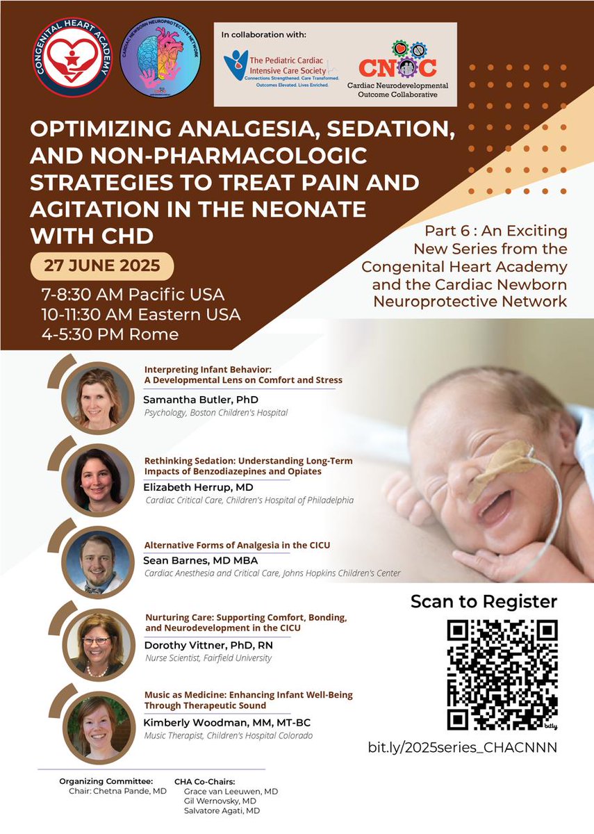 The wait is over - the FINAL FREE webinar from the series in collab w/<a href="/CongenitalHear3/">Congenital Heart Academy</a> &amp; <a href="/PCICS2/">PCICS</a> on Optimizing #Neurodevelopmental Outcomes in Neonates w/#CHD is HERE!
🗓️FRI 6/27 at 10a EST!: 
 Register here 👉bit.ly/2025series_CHA…