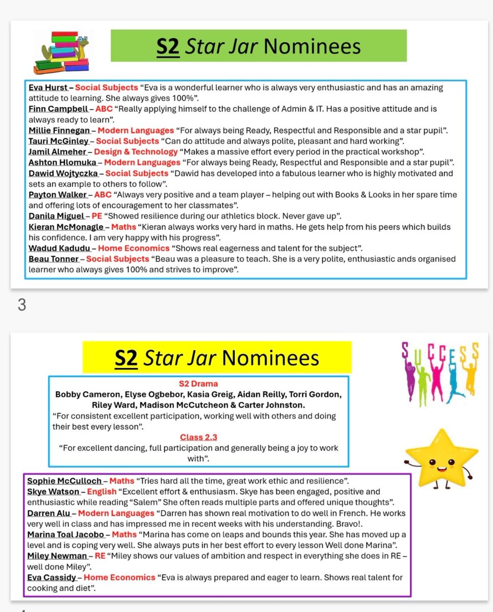 S2 (new S3) shining brightly again in their Final Star Jar 🌟 of this term. Well done! #progress <a href="/allsaintsrcsec/">All Saints' RC Secondary</a>