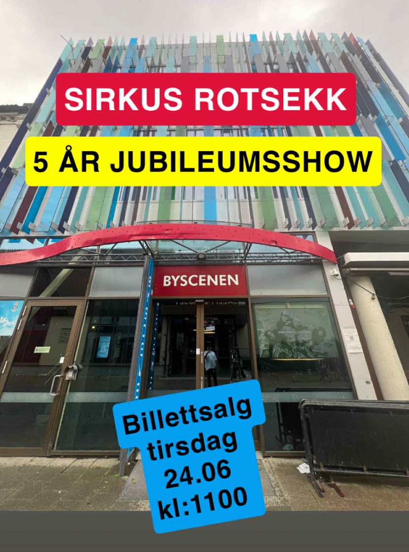 Sirkus Rotsekk fyller 5 år!
Tidenes liveshow på Byscenen.

Billetter slippes i morgen kl 11:00🔥🔥

byscenen.no/event/sirkus-r…