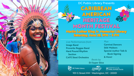 If we can’t go to the Caribbean, we’re bringing the Caribbean to DC! Join us at MLK Library on Saturday, June 28 from 1–5 PM for live music, dancing, food, art &amp; more — a vibrant celebration of Caribbean culture right here in the District! dclibrary.libnet.info/event/13966715