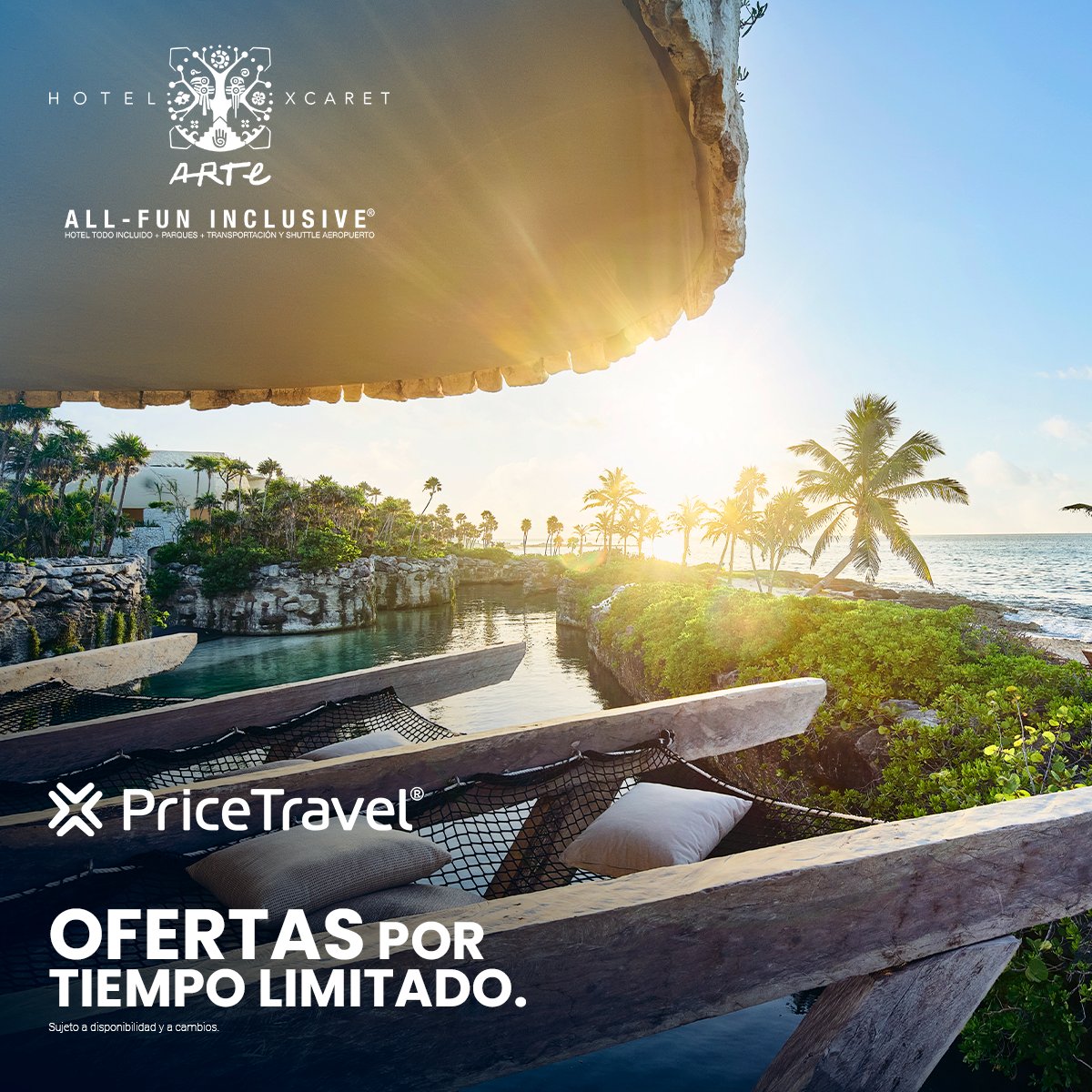 ⌛✨🇲🇽  Por tiempo limitado, aprovecha las promos especiales que tenemos en Hoteles Xcaret y vive su exclusivo concepto All-Fun Inclusive® con acceso a los mejores parques temáticos de la #RivieraMaya. 🌴🌊

👉 ¡Reserva ya! 
🔗 pricetravel.com/es/ofertas-de-… 
#CuandoTeQuieresIrTeVas ✈️