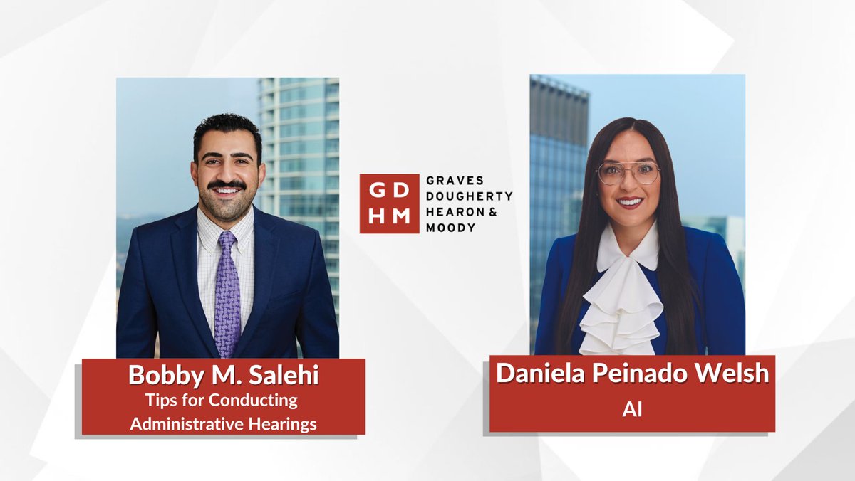 Graves Dougherty (@gravesdougherty) on Twitter photo Graves Dougherty attorneys Bobby Millad Salehi and Daniela Peinado Welsh are set to speak at the <a href="/TexasBarCLE/">TexasBarCLE</a>'s Advanced Administrative Law Course 2025. Read more at bit.ly/4nugUpA Graves Dougherty attorneys Bobby Millad Salehi and Daniela Peinado Welsh are set to speak at the <a href="/TexasBarCLE/">TexasBarCLE</a>'s Advanced Administrative Law Course 2025. Read more at bit.ly/4nugUpA