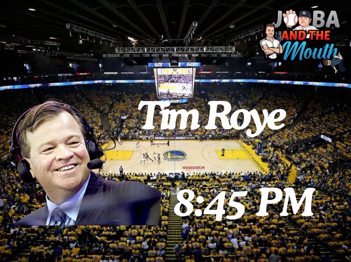 Errol Marks (@errolmarks34) on Twitter photo Our guest on tonights show of <a href="/jobaandthemouth/">Joba and the Mouth</a>
8:45 PM ET - Golden State Warriors play-by-play broadcaster, Tim Roye! <a href="/warriorsvox/">Tim Roye</a>
Tune in at 7:30 PM ET for another great show of
<a href="/jobaandthemouth/">Joba and the Mouth</a>
YouTube - youtube.com/@JobaandtheMou……
#NBA #NBAFinals #NBAX #SportsForever Our guest on tonights show of <a href="/jobaandthemouth/">Joba and the Mouth</a>
8:45 PM ET - Golden State Warriors play-by-play broadcaster, Tim Roye! <a href="/warriorsvox/">Tim Roye</a>
Tune in at 7:30 PM ET for another great show of
<a href="/jobaandthemouth/">Joba and the Mouth</a>
YouTube - youtube.com/@JobaandtheMou……
#NBA #NBAFinals #NBAX #SportsForever