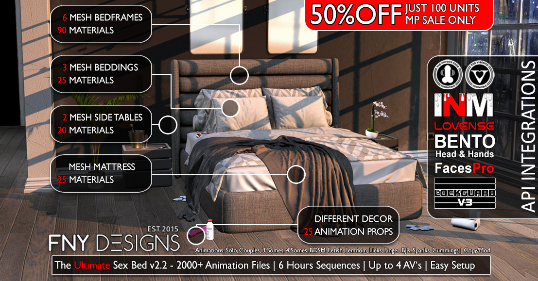 SeraphimSL's tweet photo. 50% Off The Ultimate Sex Bed by FNY Designs - Marketplace Only
#Seraphim #Seraphimsl #SL #SecondLife #virtualreality #Fashion #AI #FNYDesigns
https://t.co/UOHHp2Uwdi https://t.co/qSAyQIHmKE