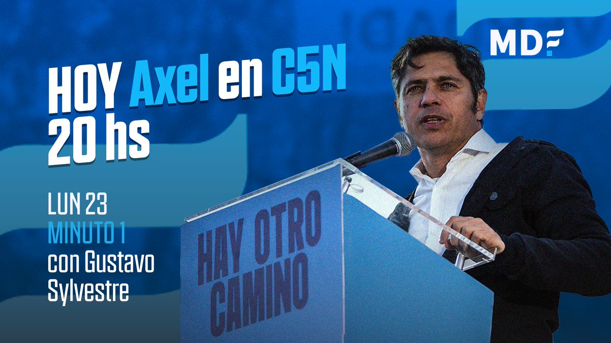 Hoy <a href="/Kicillofok/">Axel Kicillof</a> en Minuto 1 por C5N con <a href="/Gatosylvestre/">Gustavo Sylvestre</a>
