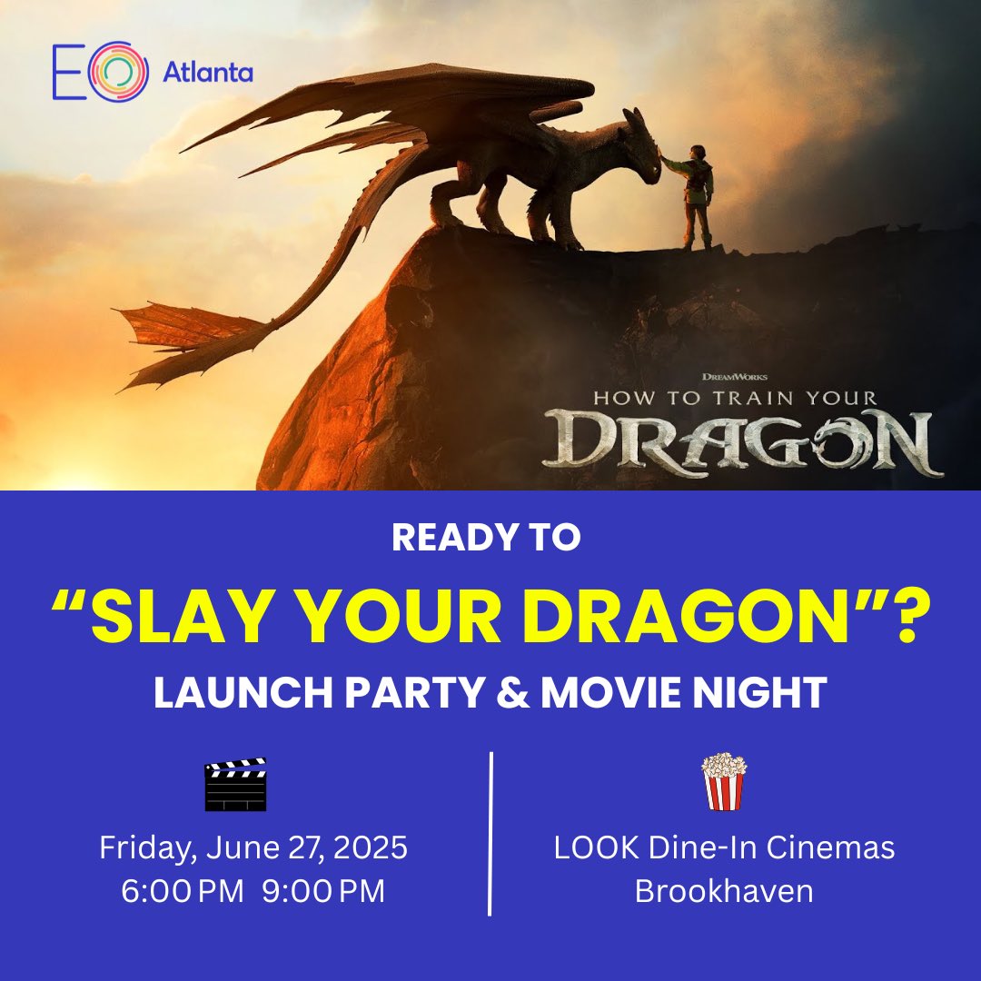 This week is the week we start slaying dragons! 🐉 

Get ready to raise a glass and usher in a bold new EO Atlanta chapter year as we officially welcome incoming President Delano David Massey and his inspiring theme, “Slay Your Dragon.”

RSVP here: eoatlanta.com/events/eoatlan…