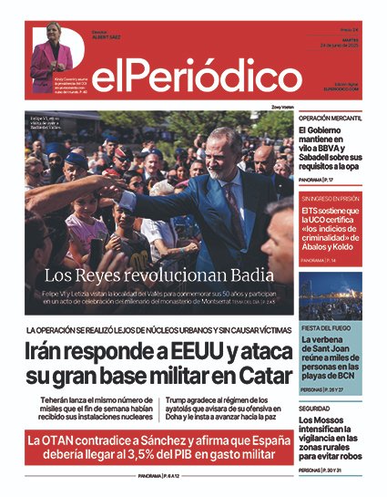 🗞️Esta es la portada de EL PERIÓDICO del 24 de junio de 2025

elperiodico.com/es/sociedad/20…