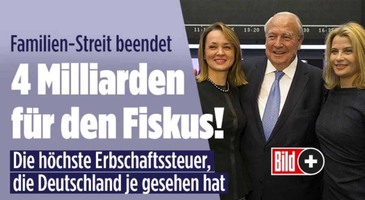 Soll nochmal jemand sagen Erben wird in Deutschland nicht heftig besteuert. Der Staat hat kein Einnahmenproblem!