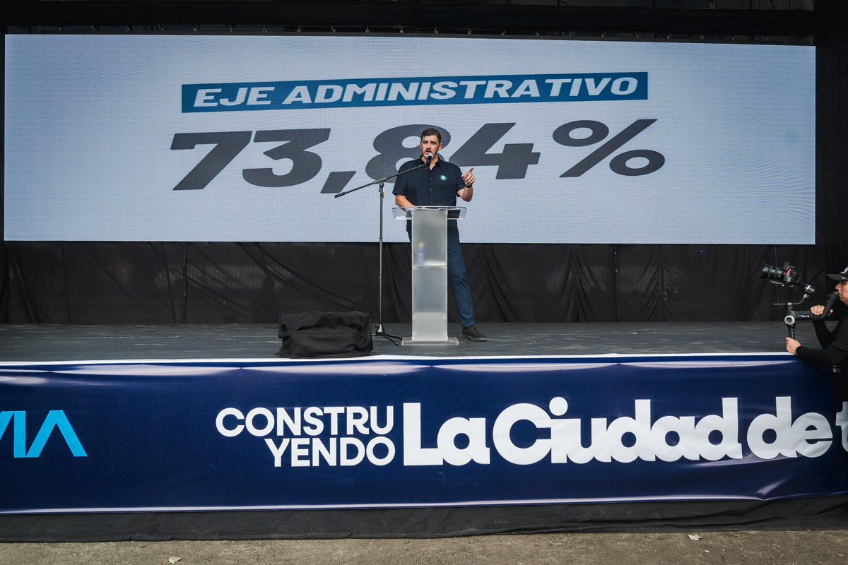 En seguridad quiero agregar que tenemos una inversión que supera los 75 millones de dólares destinados a camionetas, a empresas de seguridad para cuidar el espacio público, los EAS, motos, tecnología, prevención situacional, trabajo en la reconstrucción del tejido social,