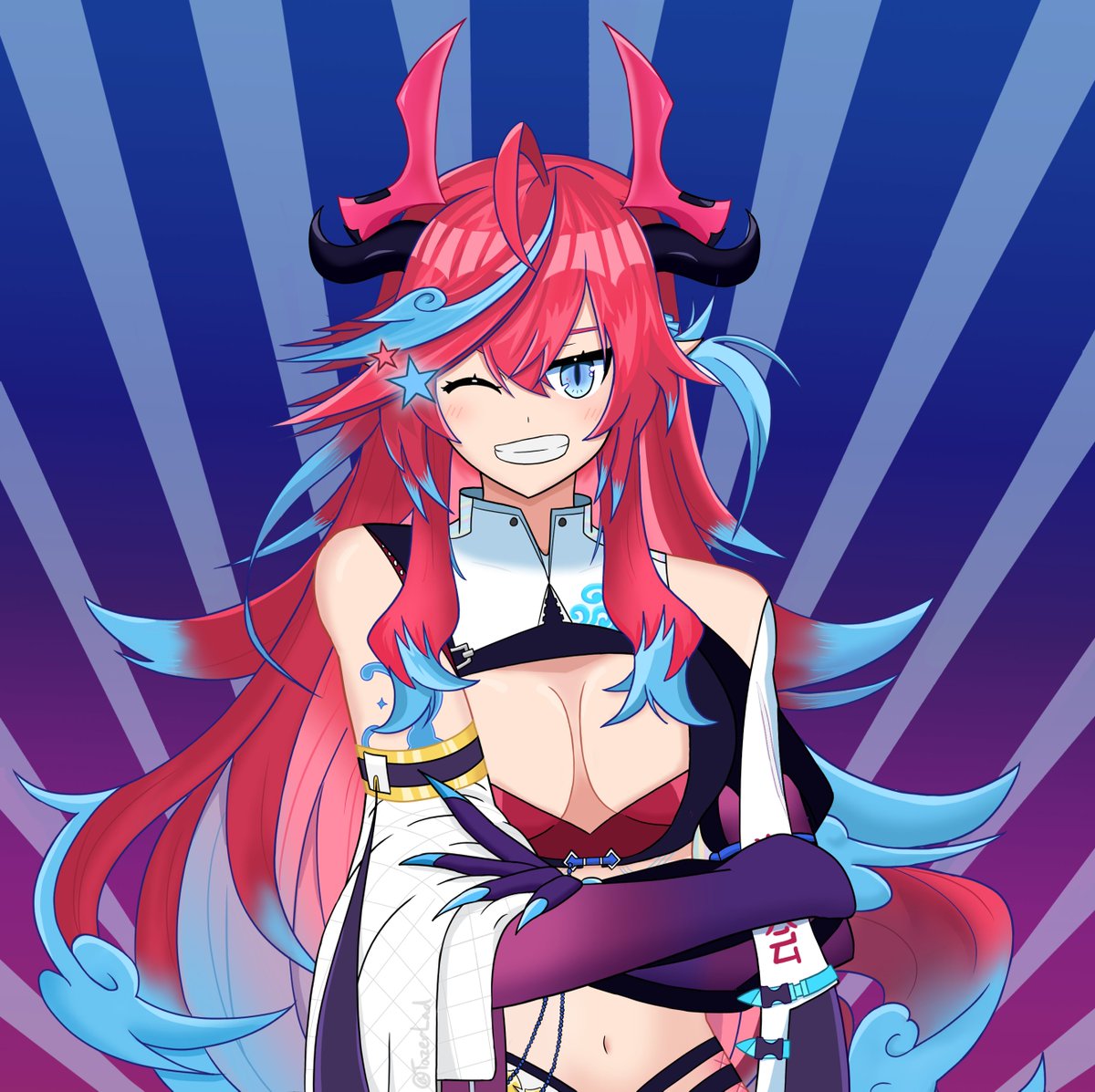 TazerLad's tweet photo. Won't call this my last Kai piece because I'm sure I'll make more, but it is the last piece before Graduation. So, here's to you Kai, thanks for pushing me and my skills to improve just by being yourself. This art wouldn't exist if someone else was behind the model.  #KaiColors https://t.co/woxjumarGS