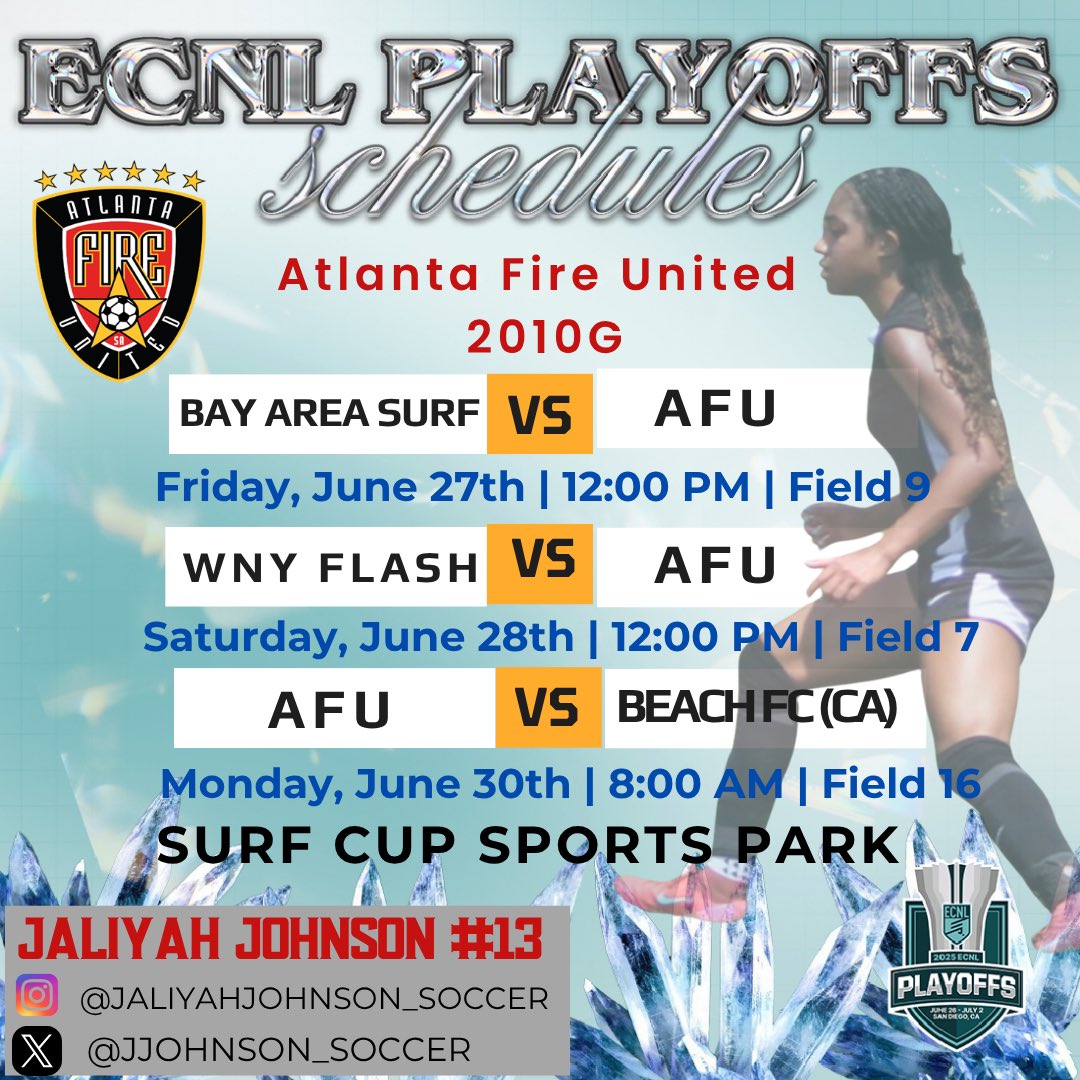 jjohnson_soccer's tweet photo. Excited to compete at the ECNL Playoffs in San Diego. 4 days until kickoff!
@atlantaunitedsa @ECNLgirls @TopDrawerSoccer @TheSoccerWire @PrepSoccer https://t.co/u74sT8njHm