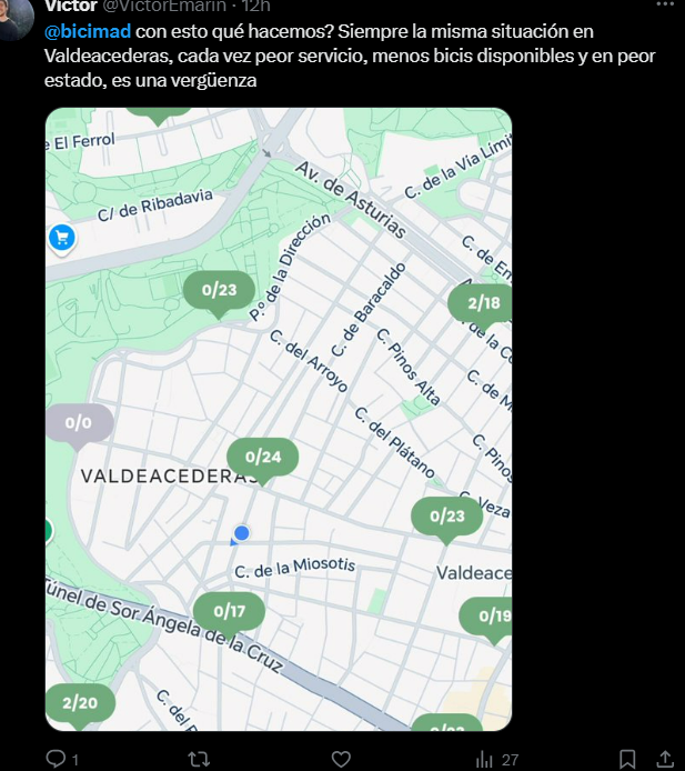 enbicipormadrid's tweet photo. Estos días @bicimad aqueja más usuarios que bicis. Los camiones de redistribución no dan abasto y muchos viajes se quedan sin hacer por faltas de bicis. En Nueva York lo solucionaron con los Bike Angels, usuarios que cobran por llevar la bici donde hace falta. Hilo va-> https://t.co/kgTnnVyFiv