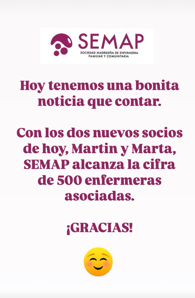 Hoy tenemos una buena noticia que dar. 
¡500 enfermeras asociadas ya! 
Gracias 😄😄