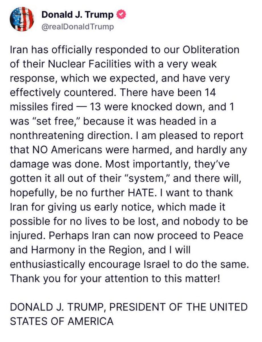 BenSwann_'s tweet image. Told you… “I want to thank Iran for giving us early notice, which made it possible for no lives to be lost.”