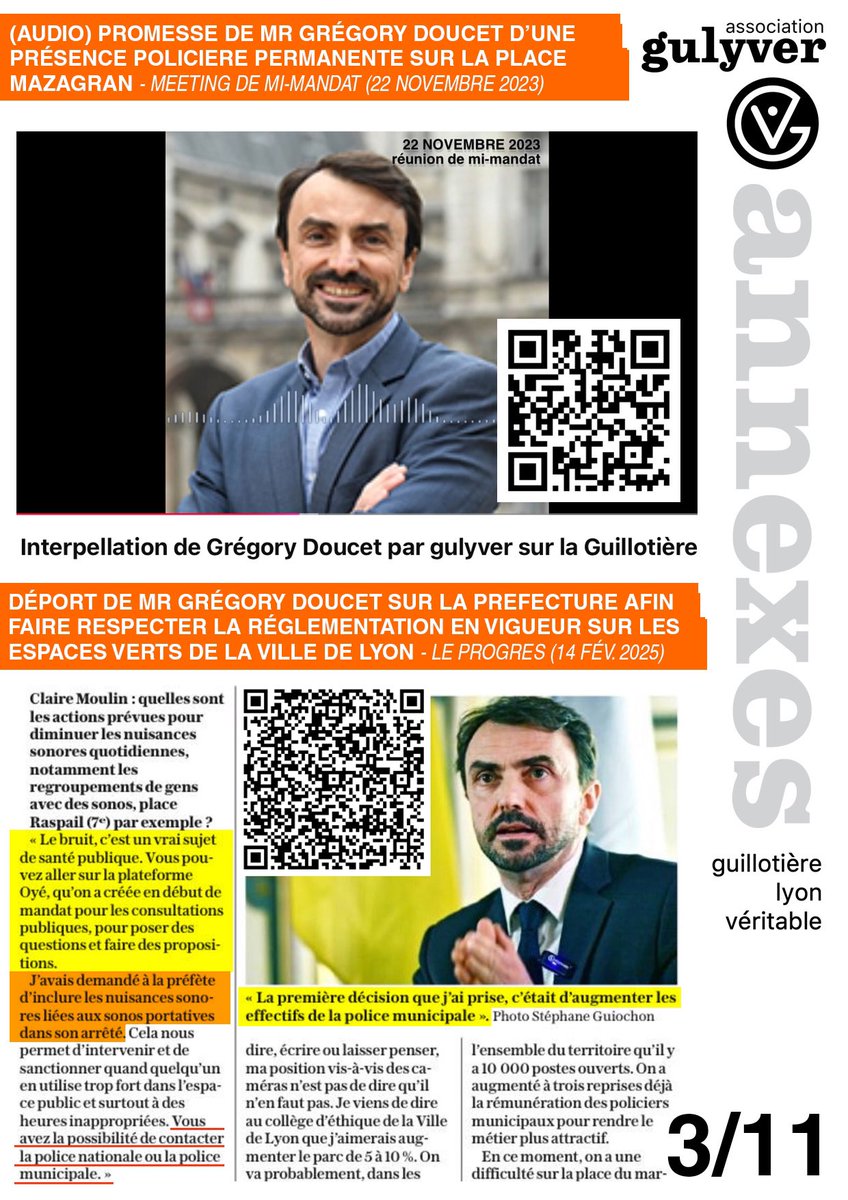 assoglv's tweet photo. #gulyver COMMUNIQUE. Les mensonges à répétition du candidat à l’élection municipale de Lyon, Mr Doucet (@villedelyon), son adjoint à la Sécurité, Mr Chihi, et la maire de @Mairie7Lyon, Mme Dubot pour maintenir le squat, la délinquance et les tapages continuels sur la place ➕➕ https://t.co/iLgV8DAHGG