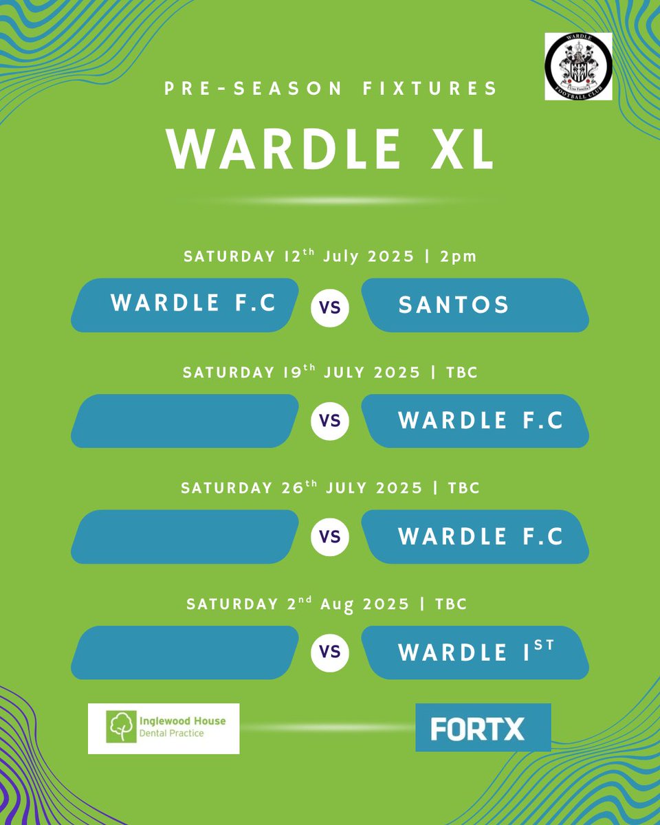 Wardle Football Club (@savewardlefc) on Twitter photo Our Saturday teams are looking for away friendlies between 19th July - 2nd aug. <a href="/lancsamleague/">Lancashire Amateur League</a> <a href="/RBDSFLOfficial/">RBDSFL</a> <a href="/LancashireFA/">Lancashire FA</a> Our Saturday teams are looking for away friendlies between 19th July - 2nd aug. <a href="/lancsamleague/">Lancashire Amateur League</a> <a href="/RBDSFLOfficial/">RBDSFL</a> <a href="/LancashireFA/">Lancashire FA</a>