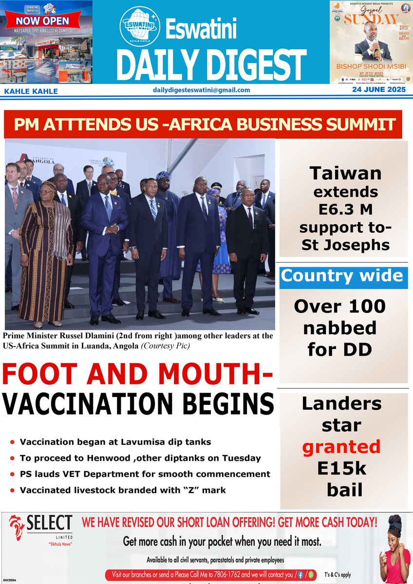More news on out website 
eswatinidailyorg.wordpress.com