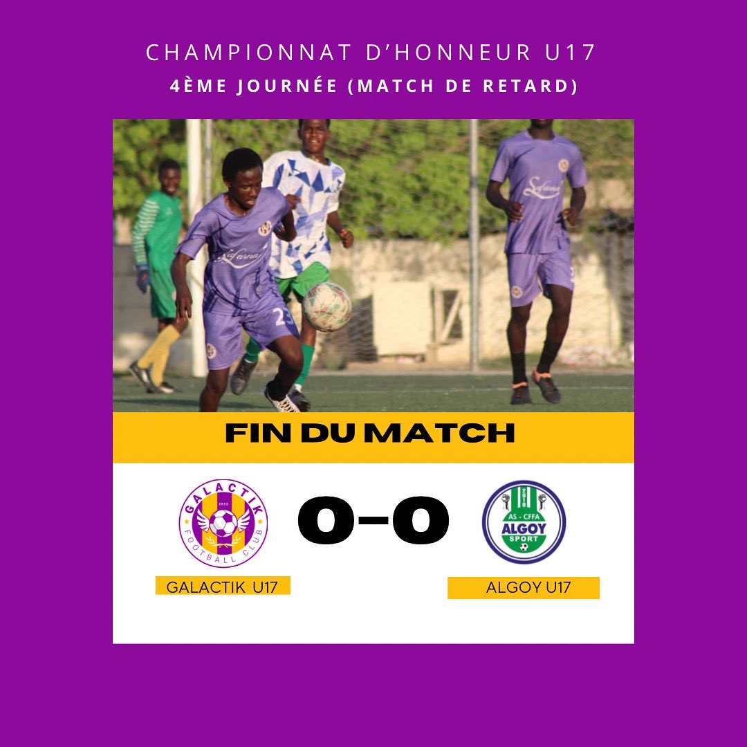 galactik_fc's tweet photo. 4ème journée (match de retard) | 𝗖𝗵𝗮𝗺𝗽𝗶𝗼𝗻𝗻𝗮𝘁 𝗱'𝗛𝗼𝗻𝗻𝗲𝘂𝗿 𝗨𝟭𝟳

Nous concluons ce championnat d’honneur U17 par un match nul face à une talentueuse équipe d'Algoy U17.

ent les étoiles ⭐️ de notre équipe et de nos différentes sélections nationales.
#galactikfc💜 https://t.co/IKhsXNLjhV