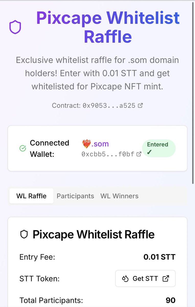 Crypto Bora (@boraboracrypto) on Twitter photo 🎟️ Onchain Raffle System on <a href="/Somnia_Network/">Somnia</a>!
Powered by <a href="/somnia_domains/">somnia.domains</a>, this innovative system utilizes Somnia's infrastructure to host exciting raffles.
The first raffle is now live, featuring prizes from <a href="/pixcapegames/">Pixcape Games I Hive Invasion</a>:
2 GTD spots and 9 FCFS WL allocations!
Only .som 🎟️ Onchain Raffle System on <a href="/Somnia_Network/">Somnia</a>!
Powered by <a href="/somnia_domains/">somnia.domains</a>, this innovative system utilizes Somnia's infrastructure to host exciting raffles.
The first raffle is now live, featuring prizes from <a href="/pixcapegames/">Pixcape Games I Hive Invasion</a>:
2 GTD spots and 9 FCFS WL allocations!
Only .som