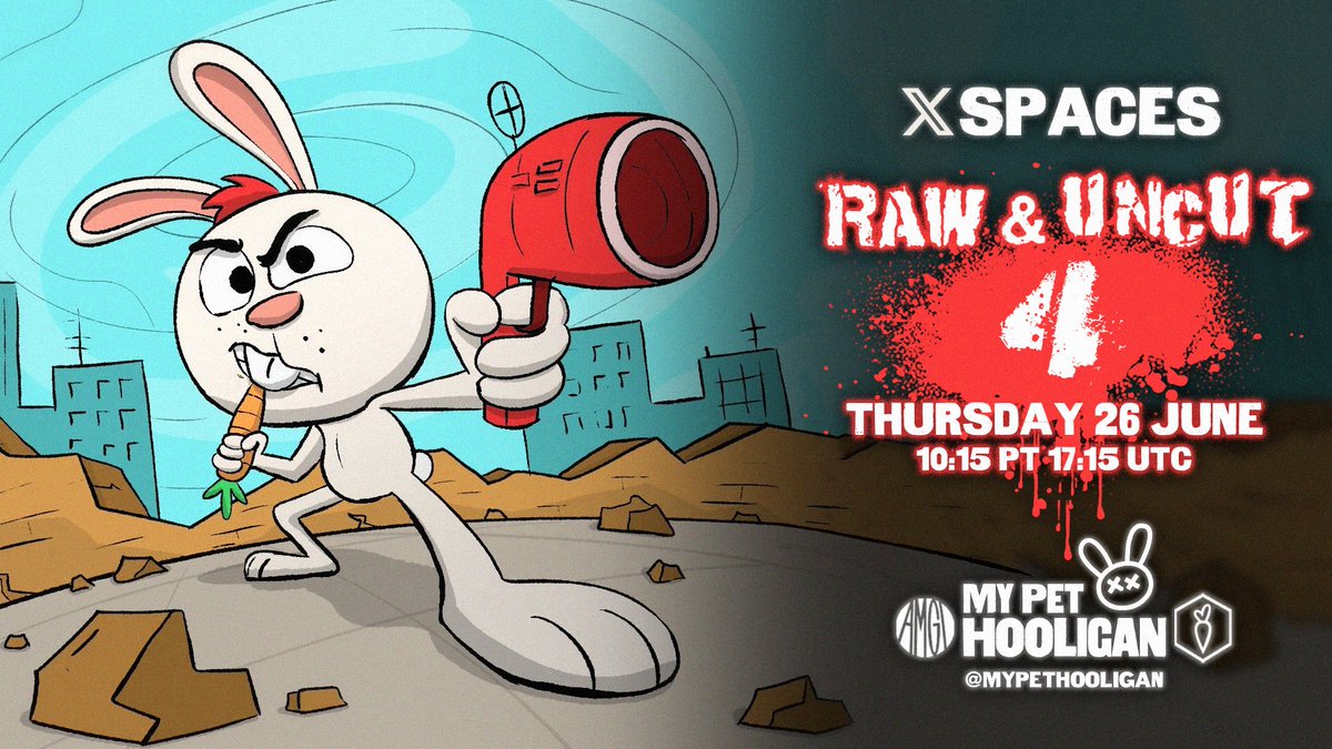 mypethooligan's tweet image. Raw &amp;amp; Uncut is BACK!

This Thursday, Spaces on X, AMGI &amp;amp; My Pet Hooligan!

Rawer than ODB singing Shimmy Shimmy Ya in 1995!

Set reminders now 👇

x.com/i/spaces/1YqKD…