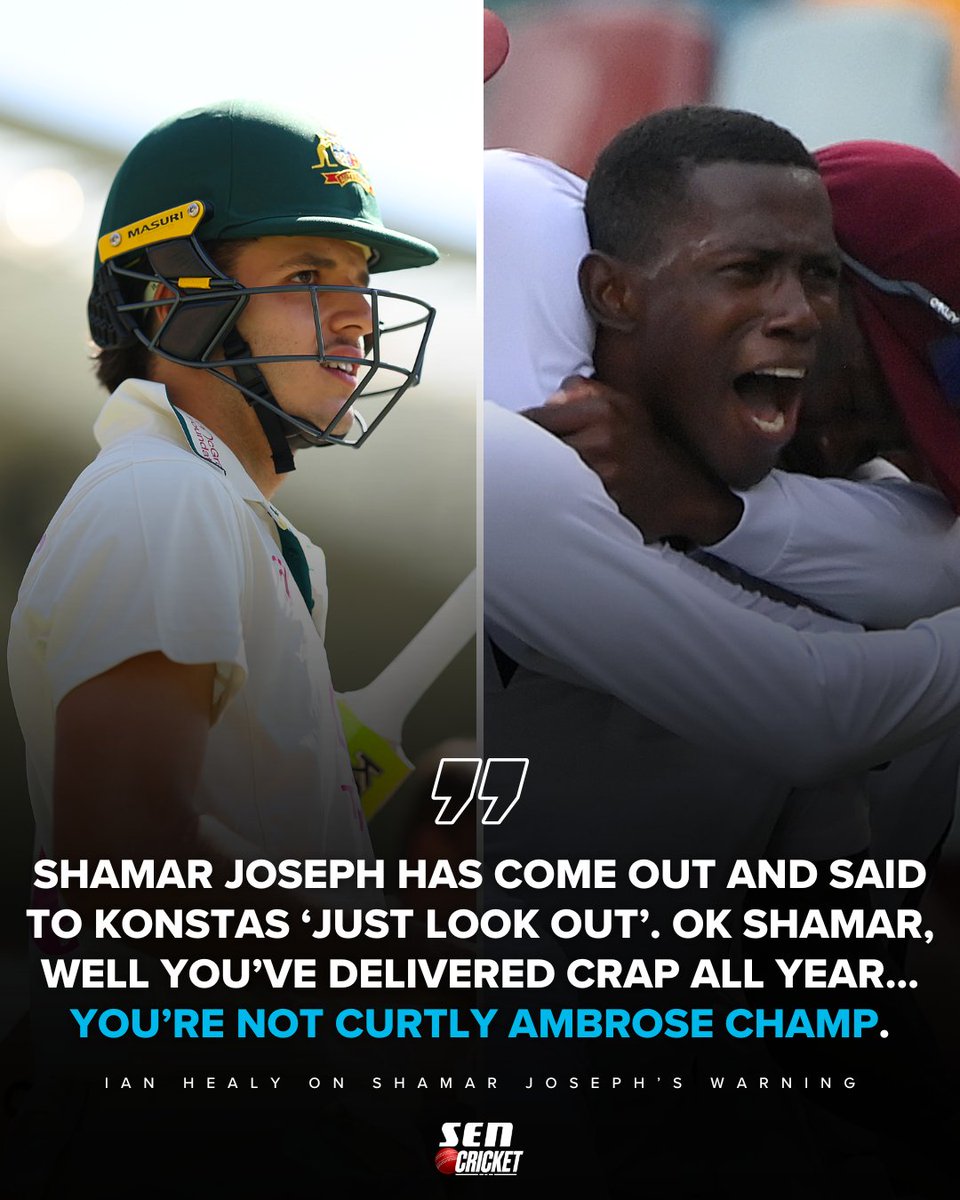 Heals wasn't having Shamar Joseph's warning to the young Aussie. 😅

READ: sen.lu/4k4OLlV

#WIvAUS
